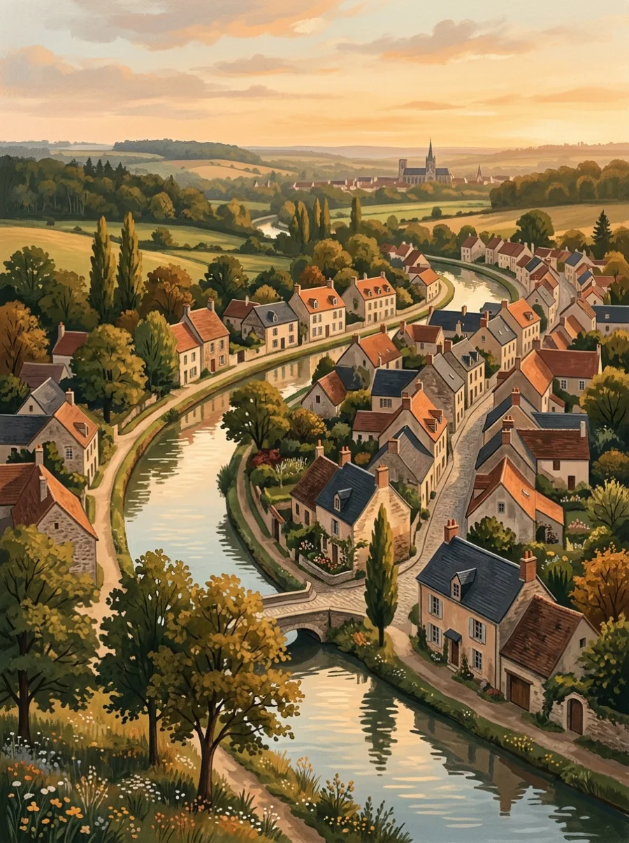 Nettoyage de toiture Crégy-lès-Meaux — Bourg en croissant le long du canal de l'Ourcq