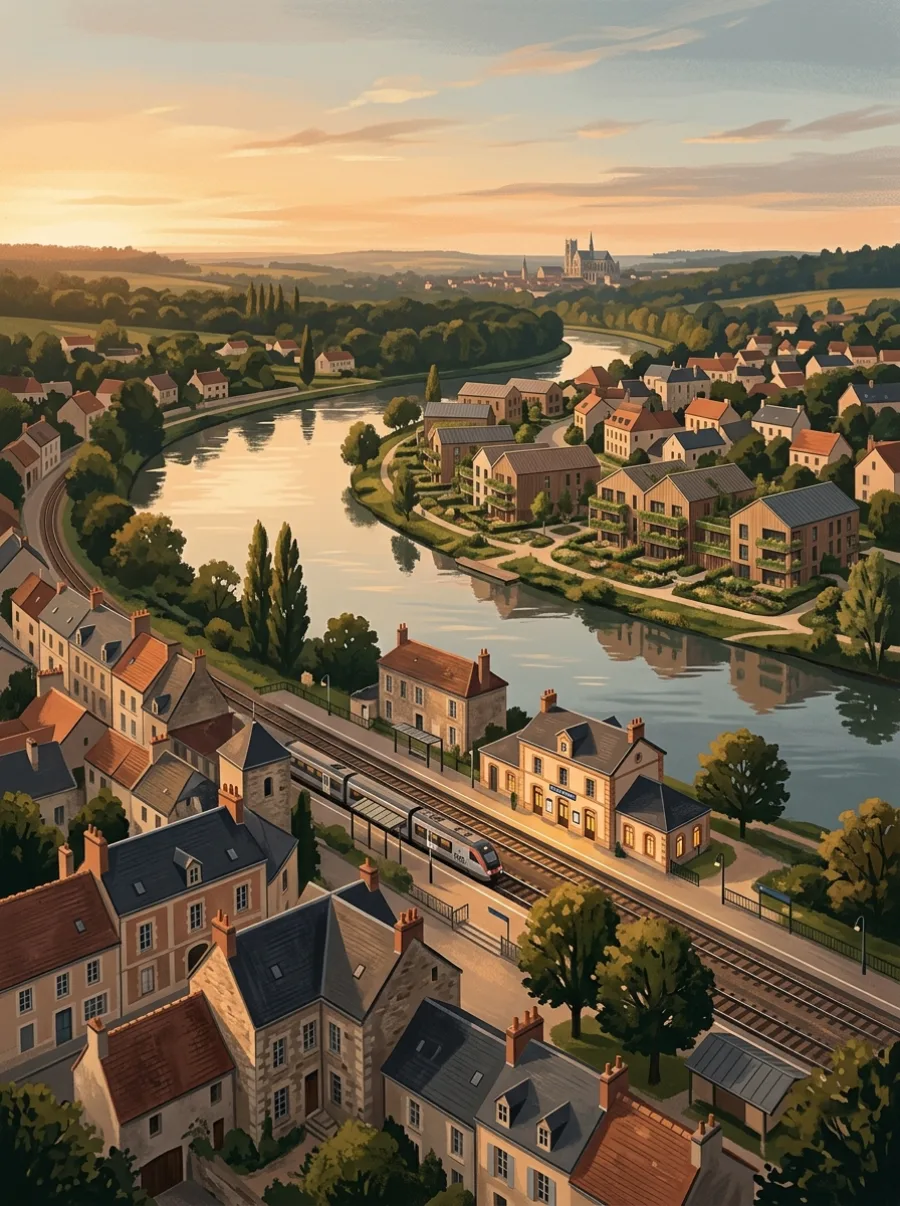 Nettoyage de toiture Trilport — la gare de Trilport et l'écoquartier en bordure de la Marne